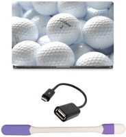 Skin Yard Golf Ball Laptop Skin -14.1 Inch with USB LED Light & OTG Cable (Assorted) Combo Set   Laptop Accessories  (Skin Yard)