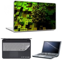 Skin Yard 3D Dark Green Squares Laptop Skins with Laptop Screen Guard & Laptop Keyguard -15.6 Inch Combo Set   Laptop Accessories  (Skin Yard)