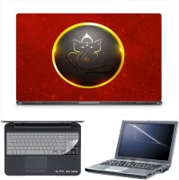 Skin Yard Creative Ganesh Red Background Laptop Skin Decal with Keyguard & Screen Protector -15.6 Inch Combo Set   Laptop Accessories  (Skin Yard)