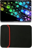 Skin Yard Bubble Abstract Laptop Skin with Reversible Laptop Sleeve - 14.1 Inch Combo Set   Laptop Accessories  (Skin Yard)