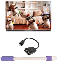 Skin Yard Rayman Rabbids Laptop Skin -14.1 Inch with USB LED Light & OTG Cable (Assorted) Combo Set   Laptop Accessories  (Skin Yard)