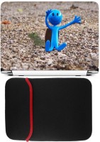 View FineArts Blue Toy Laptop Skin with Reversible Laptop Sleeve Combo Set Laptop Accessories Price Online(FineArts)