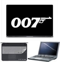 Skin Yard Sparkle Black White James Bond Logo Laptop Skin with Screen Protector & Keyboard Skin -15.6 Inch Combo Set   Laptop Accessories  (Skin Yard)