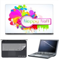 Skin Yard Colourful Splash- Happy Holi Laptop Skin Decal with Keyguard & Screen Protector -15.6 Inch Combo Set   Laptop Accessories  (Skin Yard)