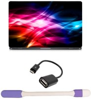 Skin Yard Abstract Colour Background Laptop Skin with USB LED Light & OTG Cable - 15.6 Inch Combo Set   Laptop Accessories  (Skin Yard)