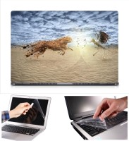 Skin Yard Creative Cheetah Fight Laptop Skin Decal with Keyguard & Screen Protector -15.6 Inch Combo Set   Laptop Accessories  (Skin Yard)