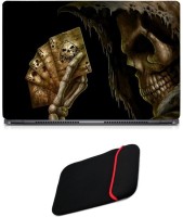 Skin Yard Grim Reaper With Cards Laptop Skin with Reversible Laptop Sleeve - 15.6 Inch Combo Set   Laptop Accessories  (Skin Yard)