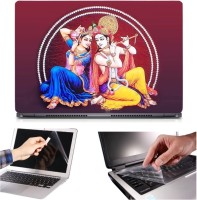 Skin Yard 3in1 Combo- Radha Krishna Red Laptop Skin with Screen Protector & Keyguard -15.6 Inch Combo Set   Laptop Accessories  (Skin Yard)