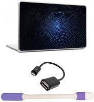 Skin Yard Super Three Dimensional Blue Background Laptop Skins with USB LED Light & OTG Cable - 15.6 Inch Combo Set   Laptop Accessories  (Skin Yard)