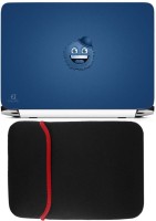 FineArts Blue Virus Laptop Skin with Reversible Laptop Sleeve Combo Set   Laptop Accessories  (FineArts)