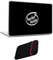 Skin Yard Hacker Inside Laptop Skin with Reversible Laptop Sleeve - 15.6 Inch Combo Set   Laptop Accessories  (Skin Yard)