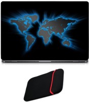 Skin Yard Glowing World Laptop Skin with Reversible Laptop Sleeve - 15.6 Inch Combo Set   Laptop Accessories  (Skin Yard)