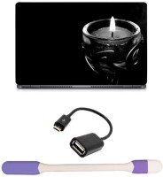 Skin Yard Candle Laptop Skin with USB LED Light & OTG Cable - 15.6 Inch Combo Set   Laptop Accessories  (Skin Yard)