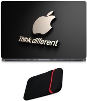 Skin Yard Think Different Apple Laptop Skin with Reversible Laptop Sleeve - 14.1 Inch Combo Set   Laptop Accessories  (Skin Yard)