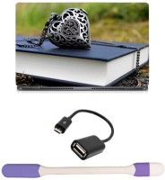 Skin Yard Heart Locket Laptop Skin with USB LED Light & OTG Cable - 15.6 Inch Combo Set   Laptop Accessories  (Skin Yard)