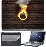View Skin Yard Apple Logo Fire on Wooden Wall Laptop Skin with Screen Protector & Keyboard Skin -15.6 Inch Combo Set Laptop Accessories Price Online(Skin Yard)