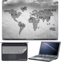 Skin Yard Alternative World Map in Words Laptop Skin with Screen Protector & Keyboard Skin -15.6 Inch Combo Set   Laptop Accessories  (Skin Yard)