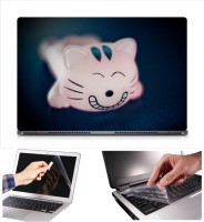 Skin Yard Cat Figurine Cover Laptop Skin Decal with Keyguard & Screen Protector -15.6 Inch Combo Set   Laptop Accessories  (Skin Yard)