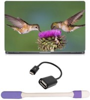 Skin Yard Humming Bird Couple Laptop Skin with USB LED Light & OTG Cable - 15.6 Inch Combo Set   Laptop Accessories  (Skin Yard)