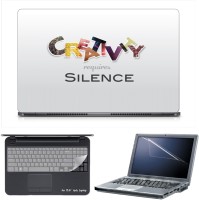 Skin Yard Creative Requires Silence Laptop Skin Decal with Keyguard & Screen Protector -15.6 Inch Combo Set   Laptop Accessories  (Skin Yard)