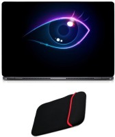 Skin Yard Digital Eye Glow Sparkle Laptop Skin with Reversible Laptop Sleeve - 14.1 Inch Combo Set   Laptop Accessories  (Skin Yard)
