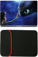 Skin Yard Train Your Dragon Laptop Skin/Decal with Reversible Laptop Sleeve - 14.1 Inch Combo Set   Laptop Accessories  (Skin Yard)