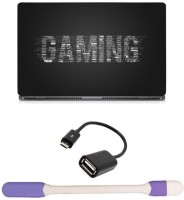 Skin Yard Gaming Typography Sparkle Laptop Skin -14.1 Inch with USB LED Light & OTG Cable (Assorted) Combo Set   Laptop Accessories  (Skin Yard)