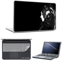 Skin Yard Music Girl with Black Background Laptop Skins with Laptop Screen Guard & Laptop Keyguard -15.6 Inch Combo Set   Laptop Accessories  (Skin Yard)