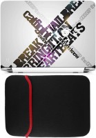 FineArts Catfight Laptop Skin with Reversible Laptop Sleeve Combo Set   Laptop Accessories  (FineArts)
