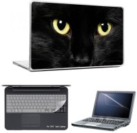 Skin Yard Black Cat with Golden Eyes Laptop Skins with Laptop Screen Guard & Laptop Keyguard -15.6 Inch Combo Set   Laptop Accessories  (Skin Yard)