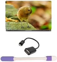 Skin Yard Lovely Little Bird Sparkle Laptop Skin -14.1 Inch with USB LED Light & OTG Cable (Assorted) Combo Set   Laptop Accessories  (Skin Yard)