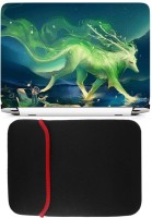 FineArts Fantasy Deer Laptop Skin with Reversible Laptop Sleeve Combo Set   Laptop Accessories  (FineArts)