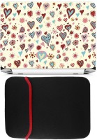 FineArts Seamless Heart Laptop Skin with Reversible Laptop Sleeve Combo Set   Laptop Accessories  (FineArts)