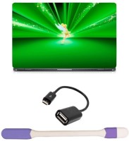 Skin Yard Dancing Fairy Girl with Green BAckground Laptop Skin with USB LED Light & OTG Cable - 15.6 Inch Combo Set   Laptop Accessories  (Skin Yard)