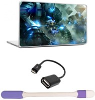 Skin Yard Guild Wars Laptop Skin -14.1 Inchs with USB LED Light & OTG Cable (Assorted) Combo Set   Laptop Accessories  (Skin Yard)