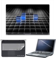 Skin Yard Sparkle Black and Blue Translucent Cubes Laptop Skin with Screen Protector & Keyboard Skin -15.6 Inch Combo Set   Laptop Accessories  (Skin Yard)