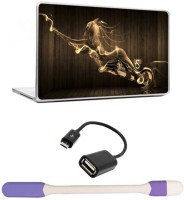 Skin Yard Unique Fantasy Glass Laptop Skin -14.1 Inch with USB LED Light & OTG Cable (Assorted) Combo Set   Laptop Accessories  (Skin Yard)
