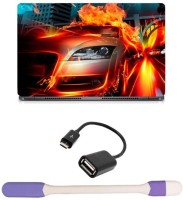 Skin Yard Cool Hot Car Laptop Skin with USB LED Light & OTG Cable - 15.6 Inch Combo Set   Laptop Accessories  (Skin Yard)