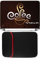 FineArts Coffee Laptop Skin with Reversible Laptop Sleeve Combo Set   Laptop Accessories  (FineArts)