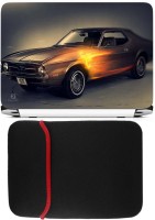 FineArts Car 1972 Laptop Skin with Reversible Laptop Sleeve Combo Set   Laptop Accessories  (FineArts)