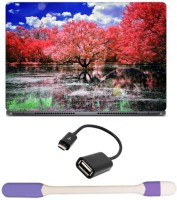 Skin Yard Japan Cherry Trees Laptop Skin with USB LED Light & OTG Cable - 15.6 Inch Combo Set   Laptop Accessories  (Skin Yard)