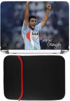 View FineArts Ganguly Laptop Skin with Reversible Laptop Sleeve Combo Set Laptop Accessories Price Online(FineArts)