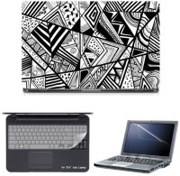 Skin Yard Black & White Abstract Sparkle Laptop Skin with Screen Protector & Keyguard -15.6 Inch Combo Set   Laptop Accessories  (Skin Yard)