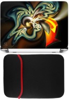 FineArts Abstract Arrow Laptop Skin with Reversible Laptop Sleeve Combo Set   Laptop Accessories  (FineArts)