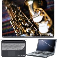 Skin Yard Golden Saxophone Laptop Skin with Screen Protector & Keyboard Skin -15.6 Inch Combo Set   Laptop Accessories  (Skin Yard)