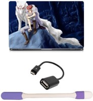 Skin Yard Natsume Yuujinchou Anime Laptop Skin -14.1 Inch with USB LED Light & OTG Cable (Assorted) Combo Set   Laptop Accessories  (Skin Yard)