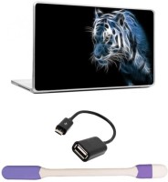 Skin Yard 3D Tiger Light Laptop Skin -14.1 Inchs with USB LED Light & OTG Cable (Assorted) Combo Set   Laptop Accessories  (Skin Yard)