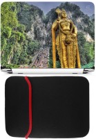 FineArts Shiva Statue Laptop Skin with Reversible Laptop Sleeve Combo Set   Laptop Accessories  (FineArts)