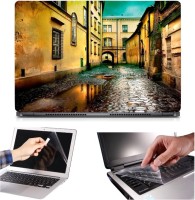 Skin Yard 3in1 Combo- Wet Street Laptop Skin with Screen Protector & Keyguard -15.6 Inch Combo Set   Laptop Accessories  (Skin Yard)