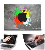 Skin Yard Black Appple Logo Colorful Background Laptop Skin Decal with Keyguard & Screen Protector -15.6 Inch Combo Set   Laptop Accessories  (Skin Yard)